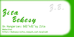 zita bekesy business card